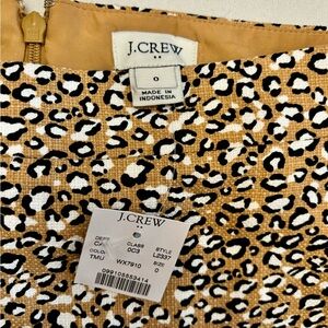 New with Tags! J. Crew Tan and Black Animal Print Skirt. Women’s size 0.
